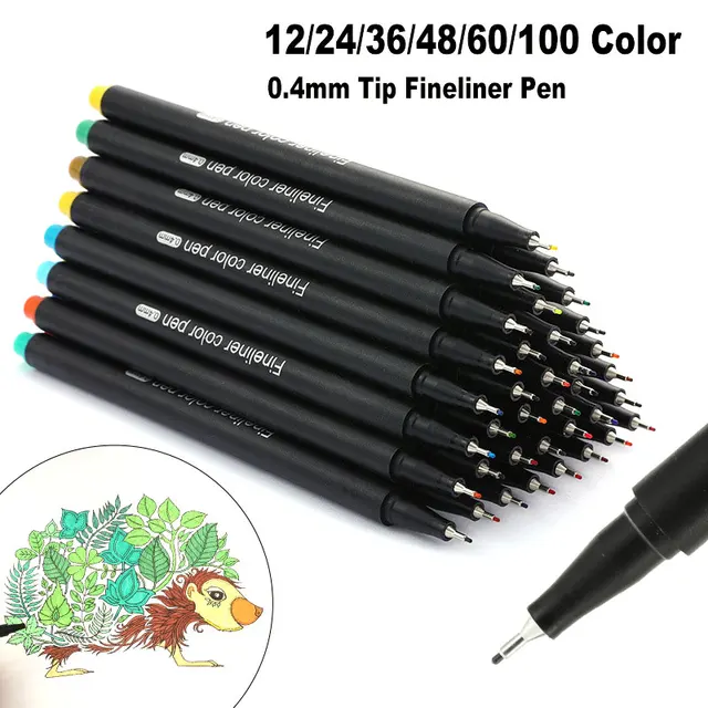 Colorful Fine Liner Pen Set Journal Pena 0.4 Mm Micron Fineliners  Menggambar Sketsa Spidol Tiralineas Seni Spidol Brashpen - AliExpress