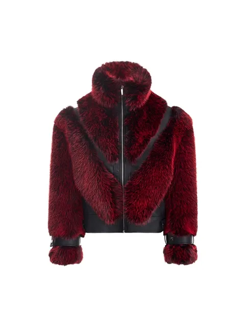 Thick Patchwork Faux Fur Coat 3