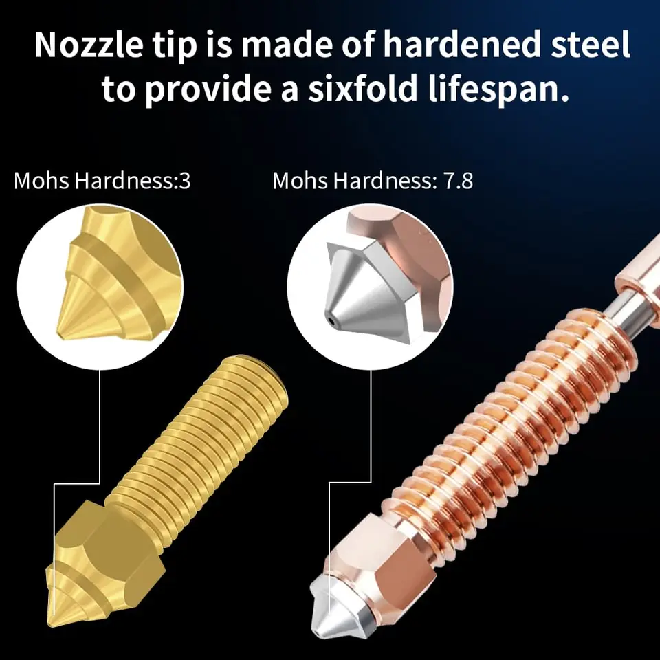 Premium Nozzle - 0.6mm - Gehard Staal - E3D V5-V6 Compatible - XYD-APZ00006