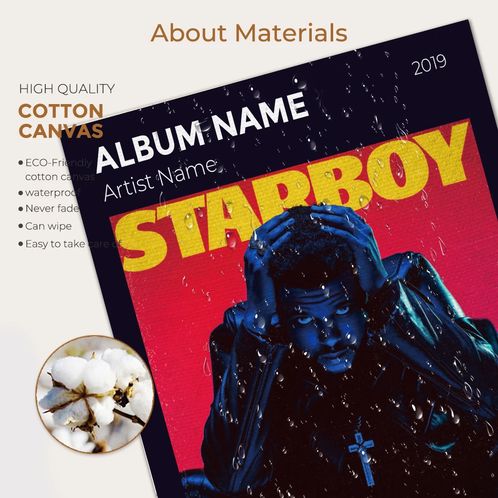 Custom Personalized Band Album Cover Pop Music Track List Art Wall Art Prints Canvas Painting Poster Pictures For Living Room