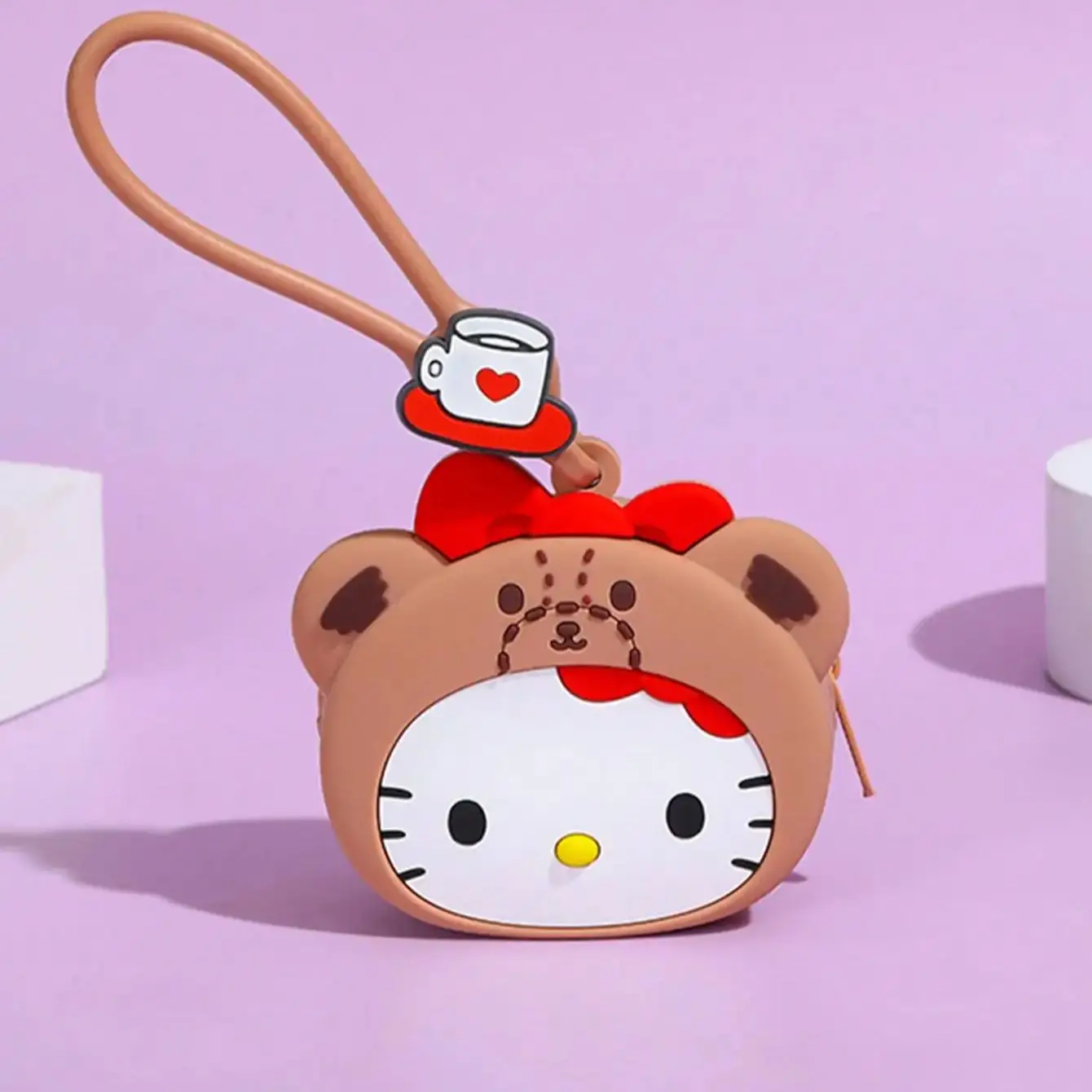 1PC Sanrio 공식 라이센스 쿠로미 멜로디 미니 실리콘 동전 지갑 방수 귀여운 대용량 지갑 생일 선물