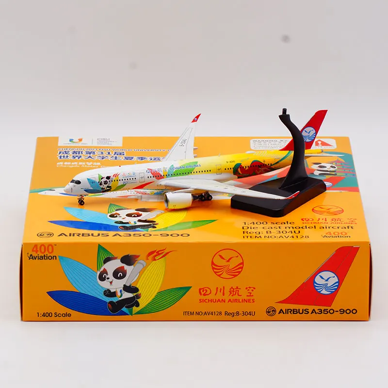 Коллекционный самолет AV4128 из сплава, подарок авиации, модель авиационного самолета 1:400 SICHUAN Airlines, модель самолета с подставкой