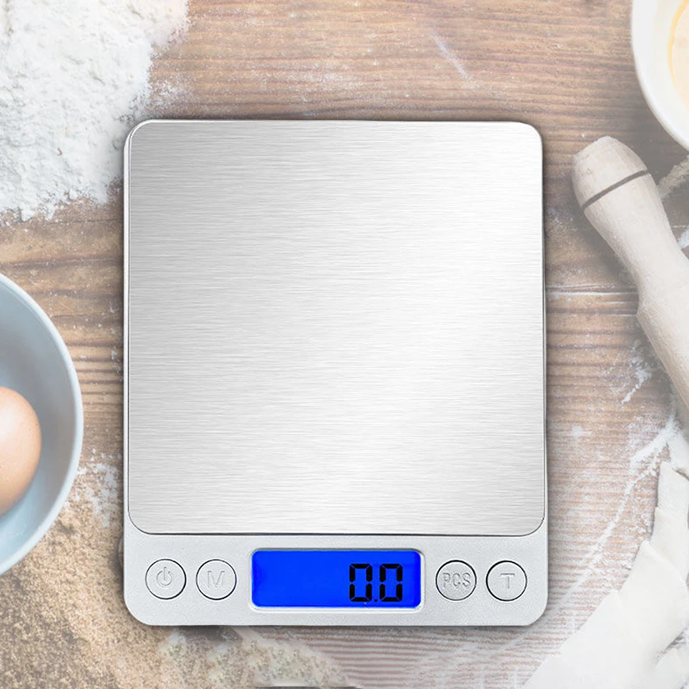 Digital Kitchen Scale 3000g / 0.1g ; Mini Pocket Jewelry Scale, Food Scale  for Kitchen, 2 Trays, 6 Units, Auto Off, Tare, PCS Function, Stainless  Steel, Batteries Included 