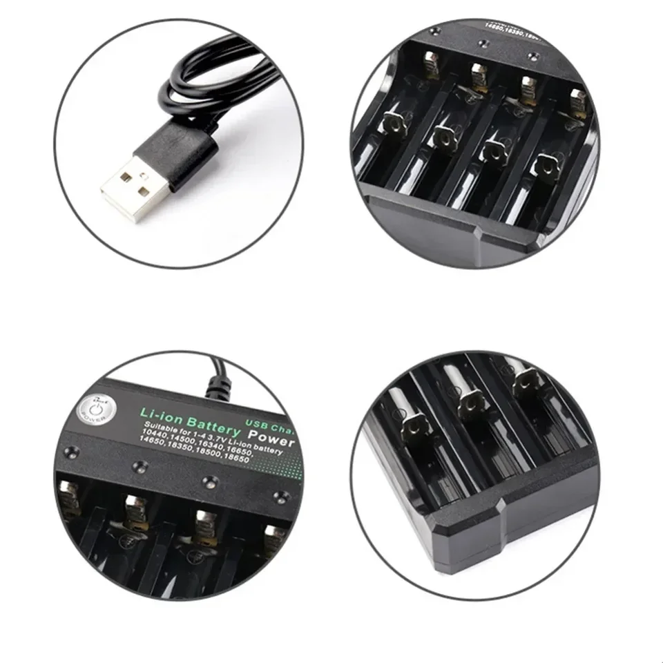 Oplader Accu 18650 26650 21700 18490 16340 14500 10440, 2 sleuven oplader batterijen met USB-kabel Li-Ion-batterijlader met lcd-display voor Li-Ion, 3 ,7 V