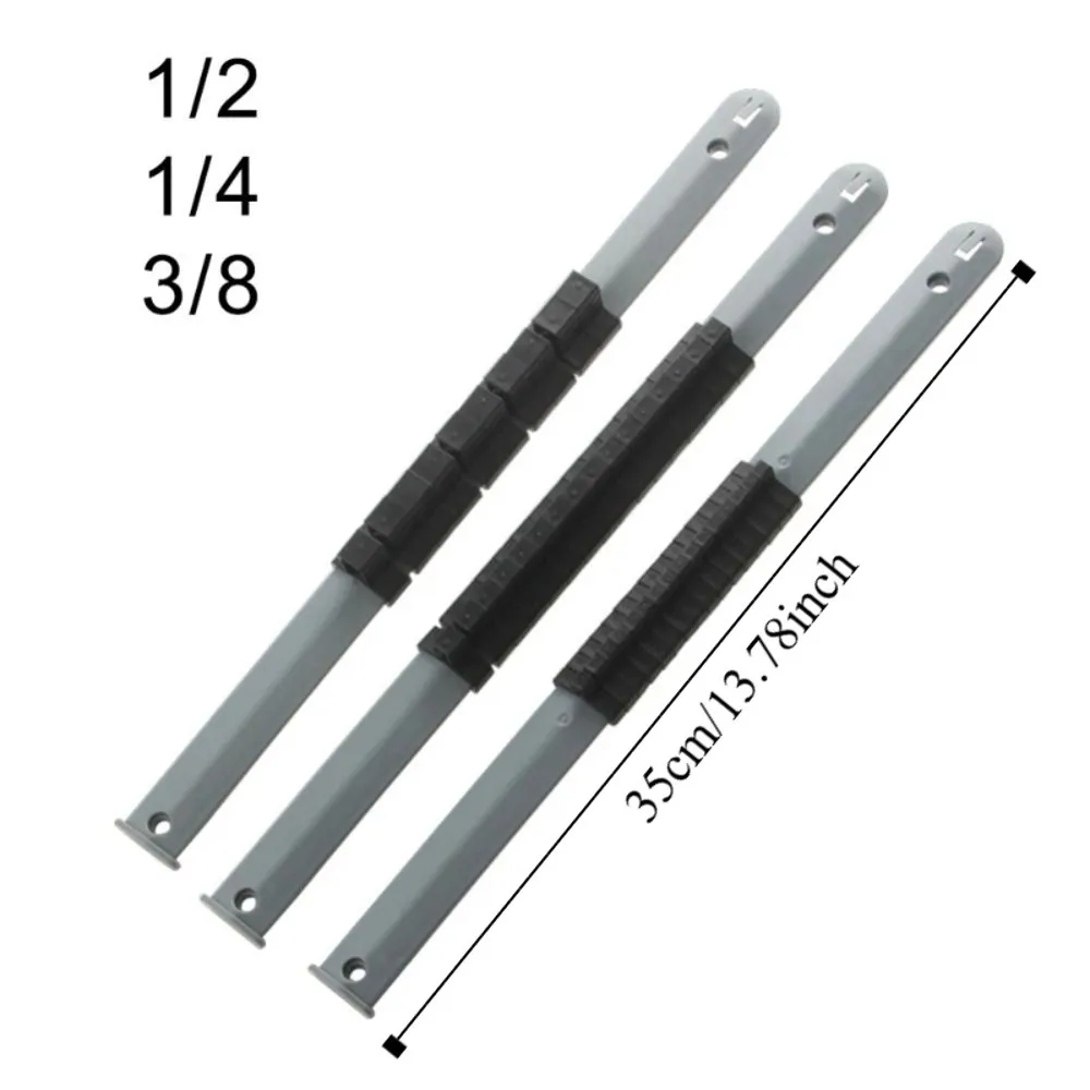 350mm Length Socket Storage Rack 1/4in Size 1/2in Size Socket Rail Plastic Material 3/8in Size Hand Tool Storage Bracket