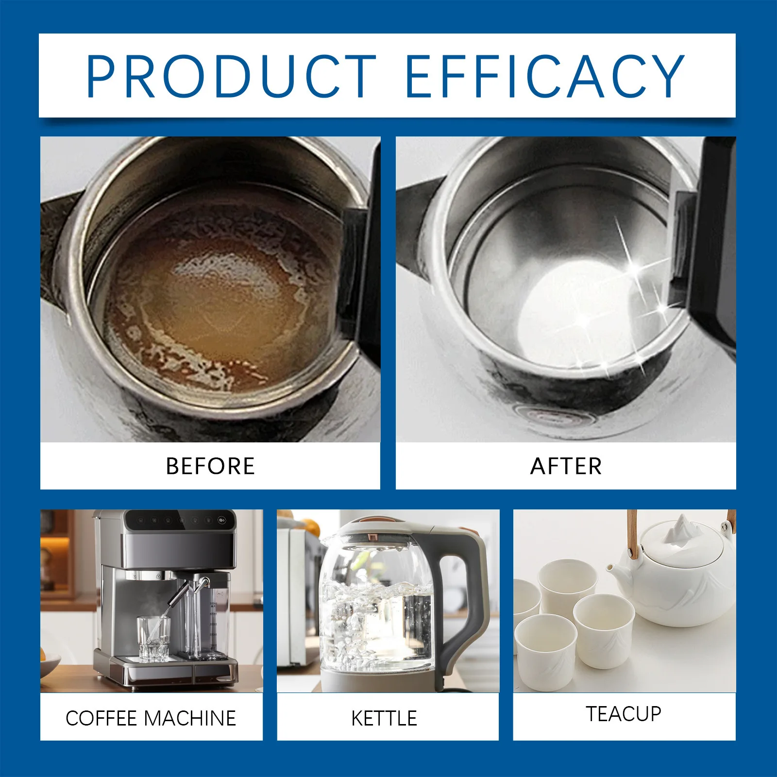 Teapot Scale Cleaner Kettle Descaler Remove Tea Stains Food Grade Drinking Machine Decontamination Water Bottle Cleaning Tablets