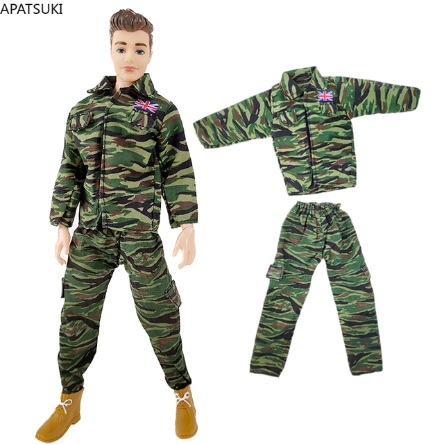 Army Green Soldier Camouflage Clothes Set For Ken Boy Doll Outfits