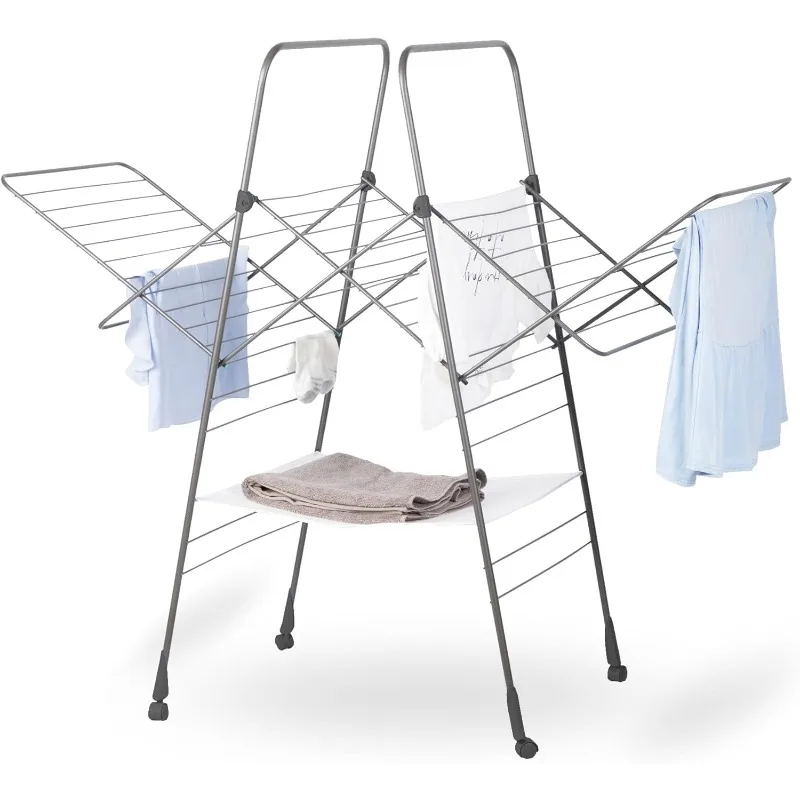 Homecare Premium SureGrip Multidryer Indoor and Outdoor Clothes Drying Rack, Lightly Textured Non Slip Rungs, 82 Ft. of Drying