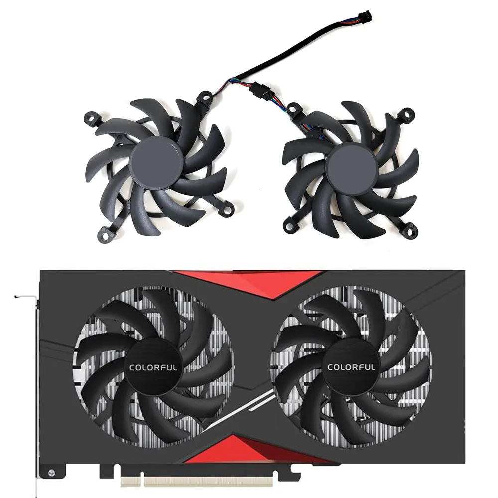 2 Pz 85Mm Colorato Rtx Rtx 4060 Duo 8Gb Gpu Ventola Per Colorato Rtx 4060 4070 Duo Tomahawk Edition Ventola Di Raffreddamento Della Scheda Grafica