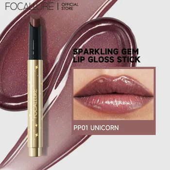FOCALLURE 보습 다이아몬드 립스틱 펜 글리터 쉬머 립 글로스 스틱, 스파클링 립밤, 립 틴트 메이크업 화장품, 7 색