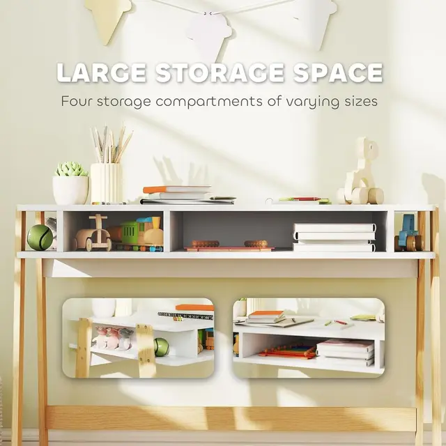 Children's Study Desk and Chair Set for Ages 3-12, Storage-Friendly, Ideal for Homework and Computer Use in Home or School