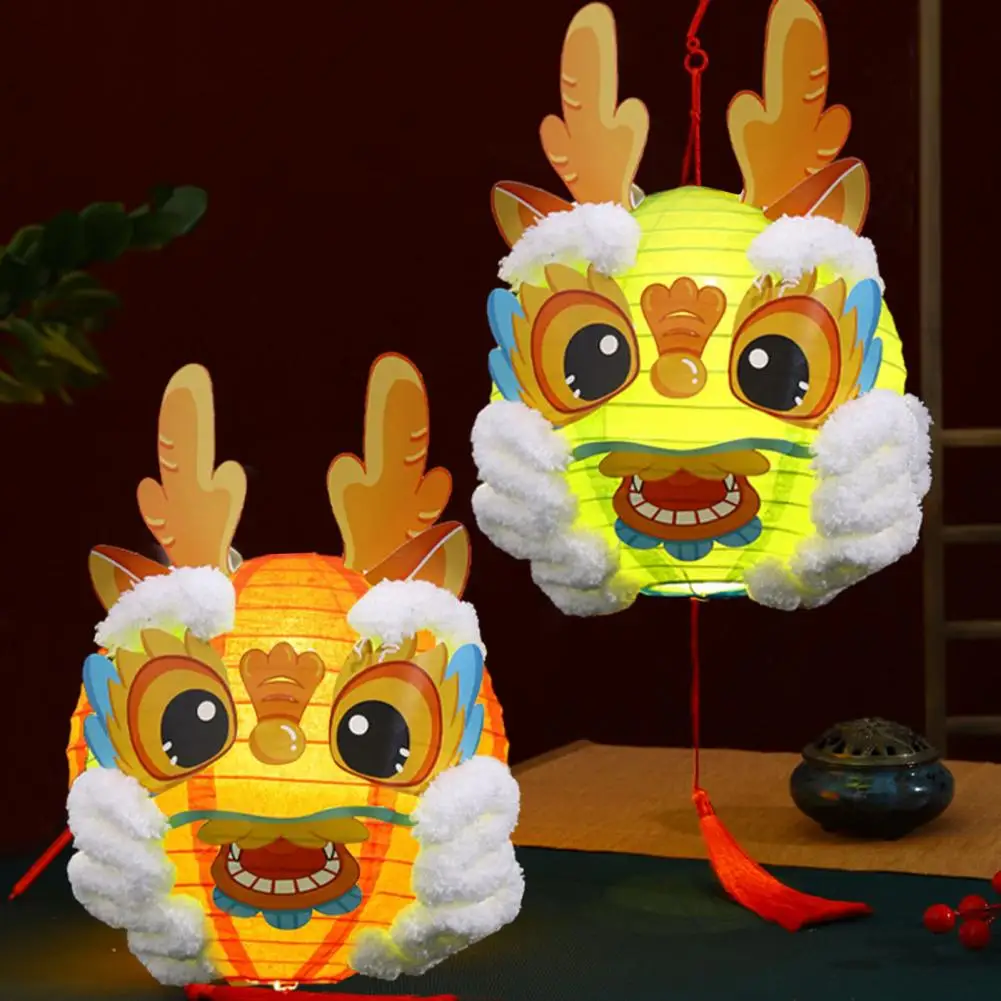 

DIY Chinese Lantern Rich Color Tassel Design Mid-Autumn Paper Lantern Making Kit Year of The Dragon Decoration