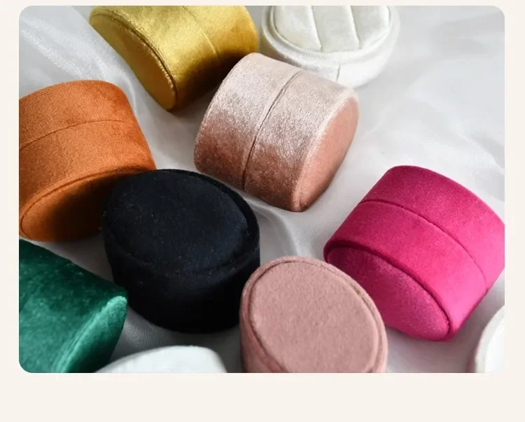 Multi-Colors Oval Ring Box Luxury Jewelry Packaging Display Wedding Rings Holder Earrings Holder