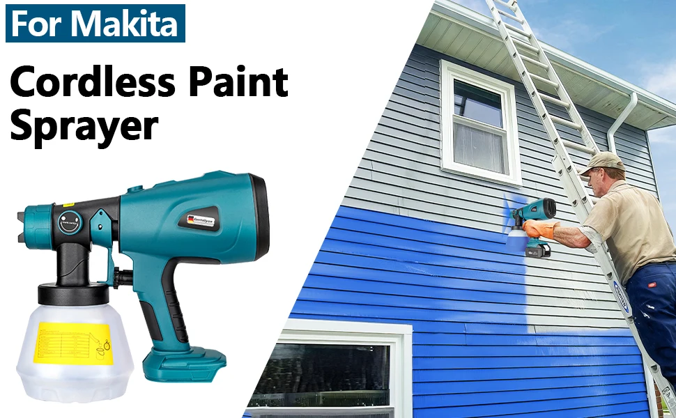 Compatible with  battery Cordless Paint Sprayer Handheld HVLP Spray Gun for Furn