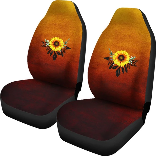 Sunflower Dream Catcher on Burnt Orange Ombre Background Car Seat Covers  Farmhouse Country, Boho Seat Protectors Universal Fit C - AliExpress