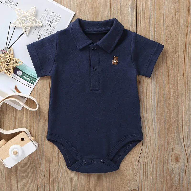 Mono de verano para bebés y niñas, Polo liso, ropa para bebés y niñas, mono, ropa para bebés recién nacidos de 0 a 1 año