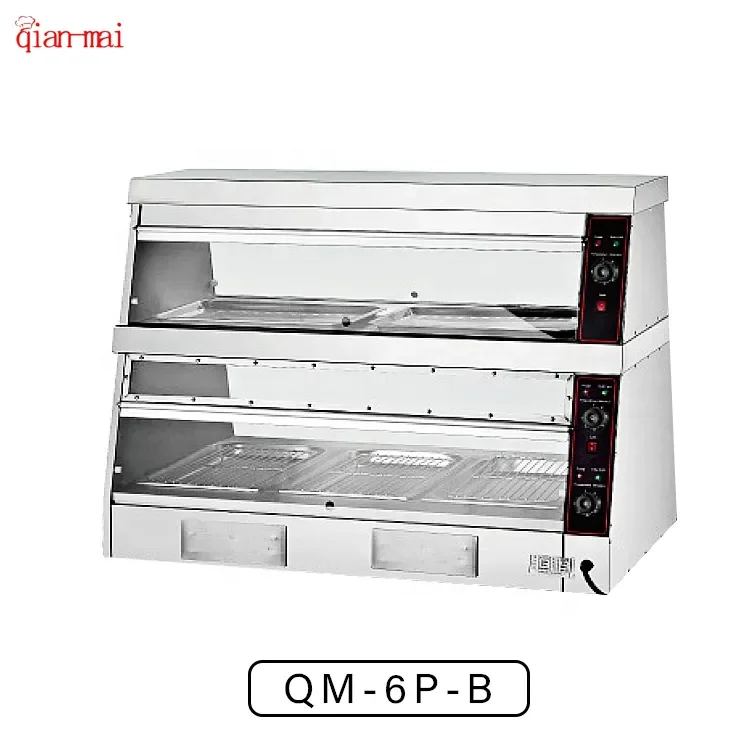 Restaurant Equipment For Sale Large Stainless Steel Food Warmer Vertical Food Display Warmer Display Hot Showcase