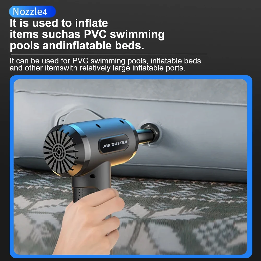 50000RPM Powerful Air Compressor Portable VC018 Vacuum Cleaner Digital Car Vacuum Cleaner High Suction 3 In 1 Air Duster Blower 4
