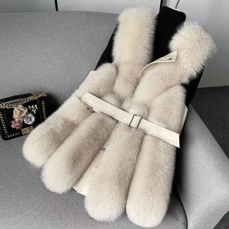 2023 Fur Coat Autumn Winter Women Vest Thick Warm Faux Fur Sleeveless Cardigan Jacket Korean Fashion Hot Coat
