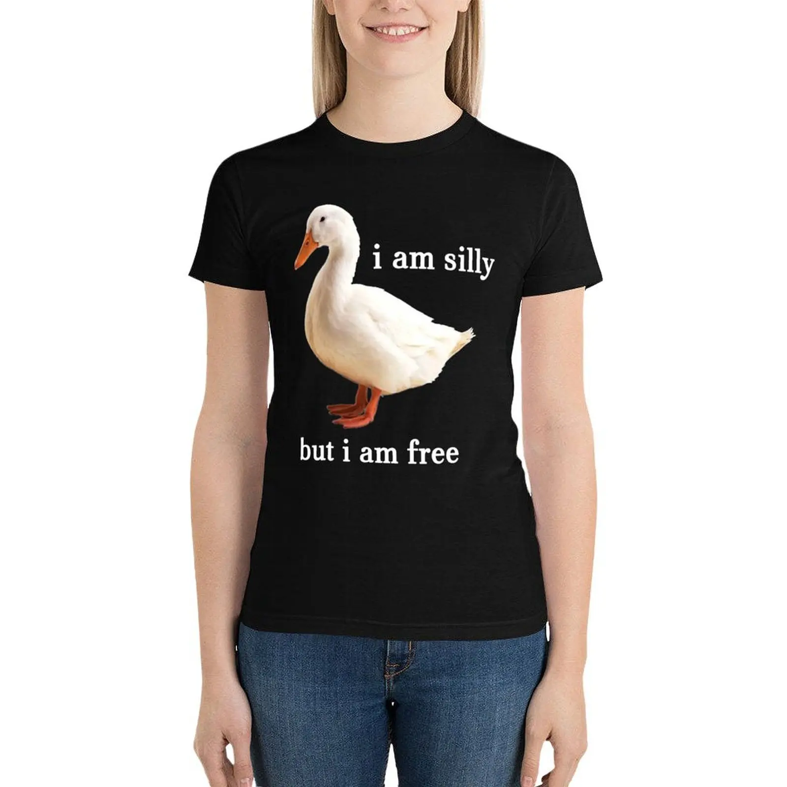 i am silly but i_m free T-Shirt vintage clothes kawaii clothes aesthetic clothes Woman clothing