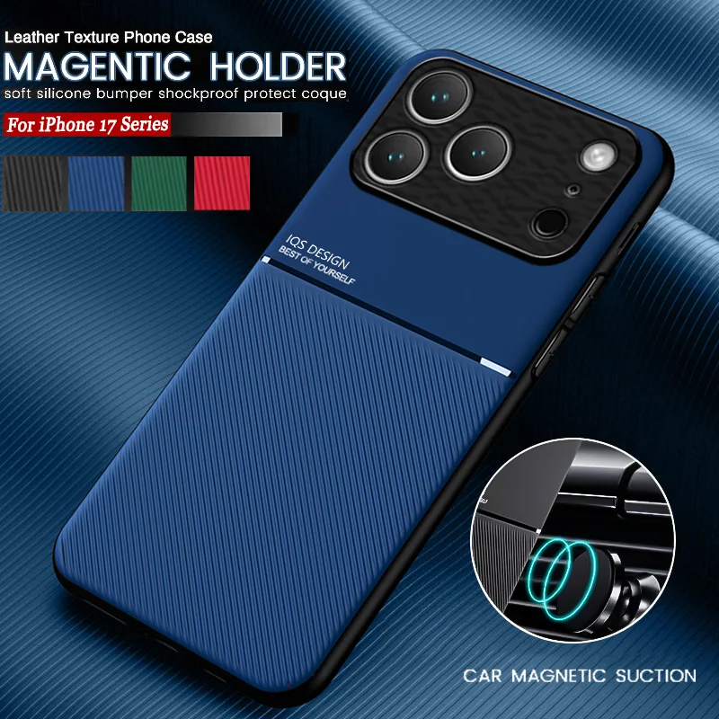 Sleek Matte Leather Magnetic Shockproof Phone Case Cover