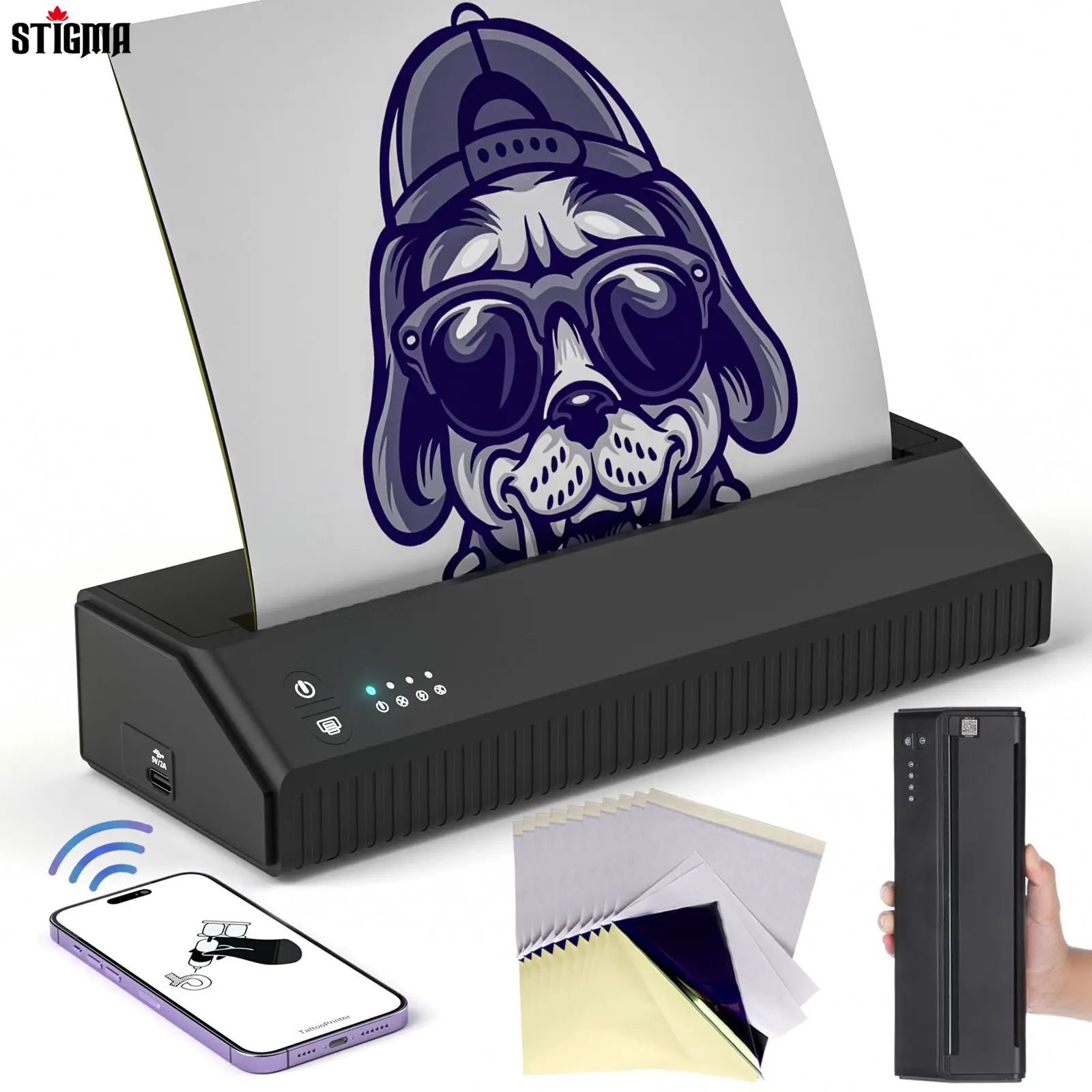 

STIGMA Thermal Tattoo Printer Stencil Machine Printer Wireless Bluetooth USB Transfer Machine Sheets Of T203 Transfer Paper