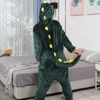 Kigurumi Green Dinosaur Cartoon Pajamas Onesies Women Men Animal Pyjamas Jumpsuits Christmas Halloween Cosplay Party Costumes - Image 6