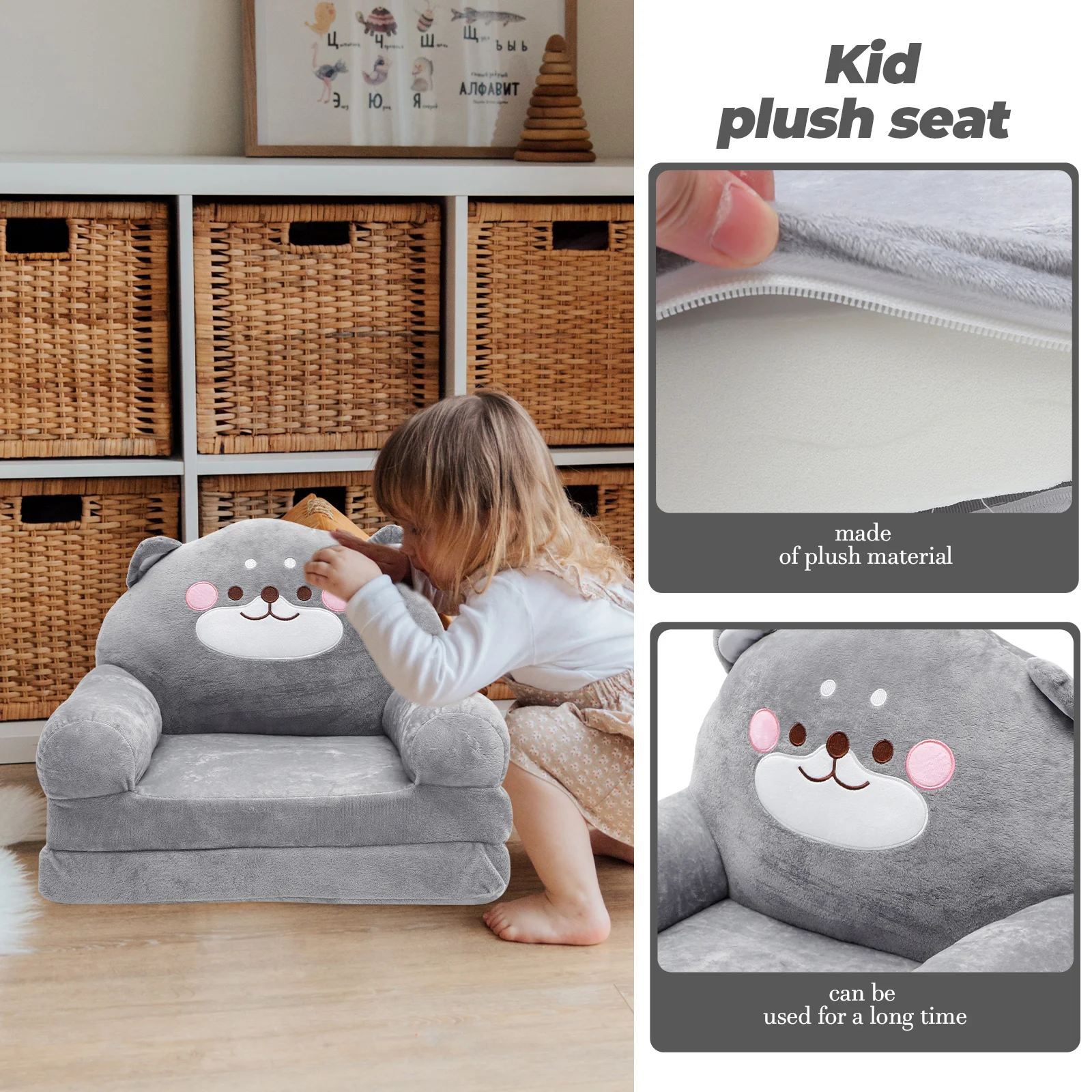 Folding Children's Sofa Armchair Mini Baby for Couches Elephant Shape Kid Seat Plush Kid's Toy Set Kids