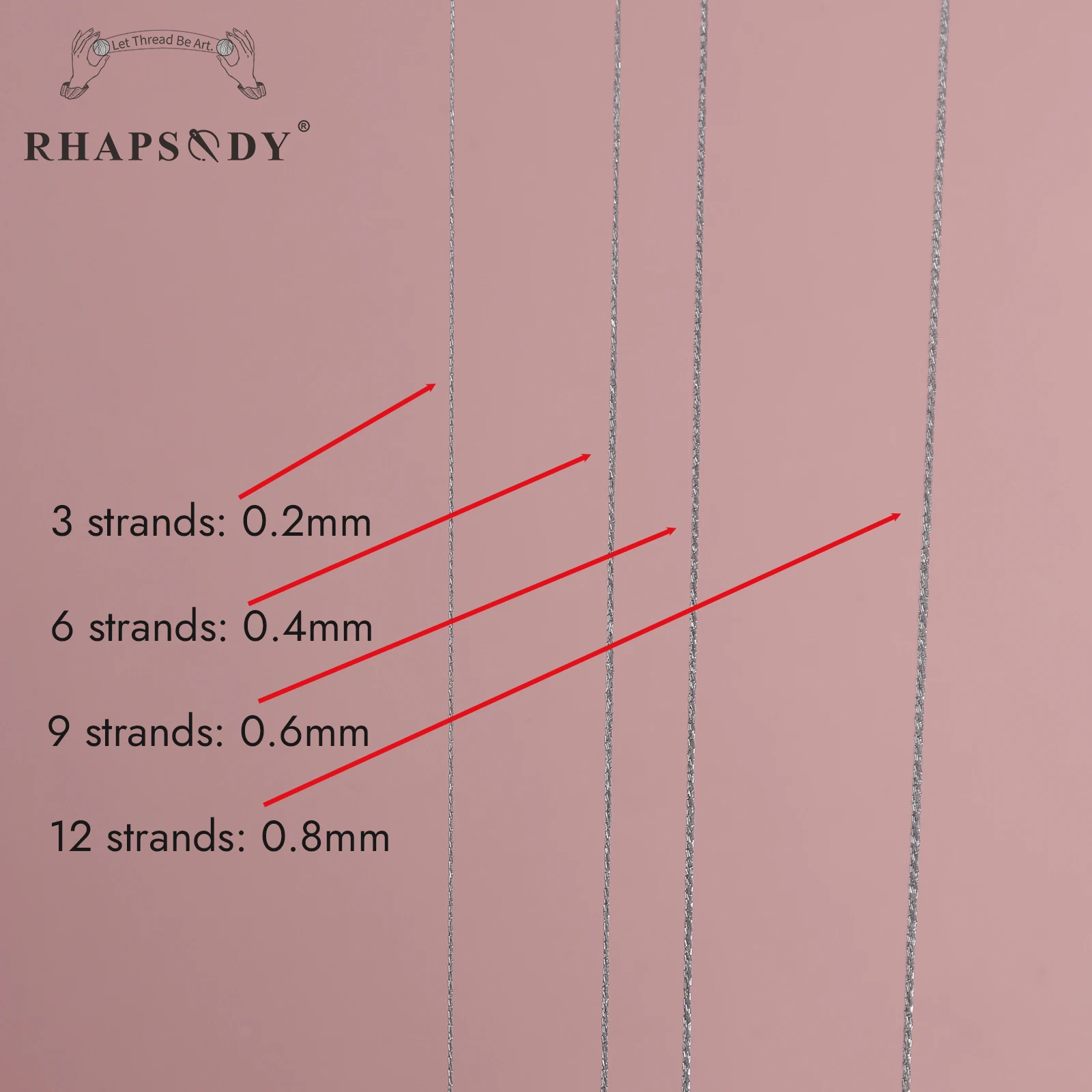 Description Picture 4 of itemRhapsody Metallic Thread 3/6/9/12 Strands Jewelry Thread Craft Gold Silver String Tinsel Handmade DIY Bracelet Knit Making Cord