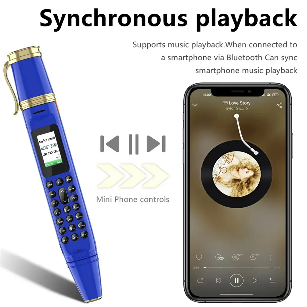 BM111 Mini Cell Phone Pen Fan Dual Card Dual Standby 0.96 Inch Dialer Recorder 1800mAh Battery mobile phones
