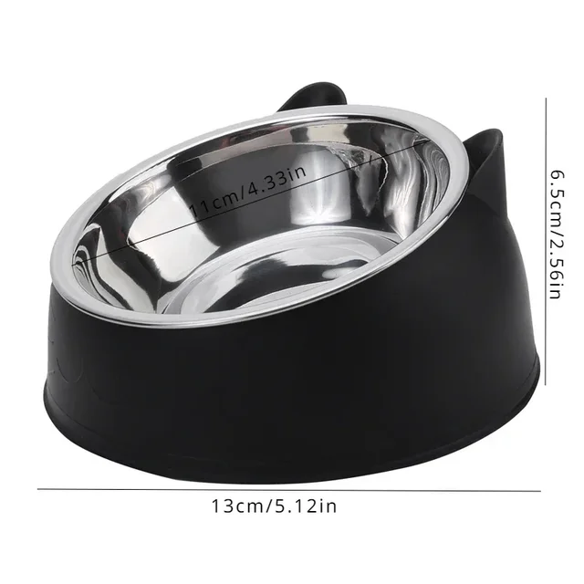 100ML Cat Dog Bowl 15 Degrees Raised Non Slip Puppy Base Cat Food Drinking Water Feeder Tilt Safeguard Neck Pet Bowl Accessories 3