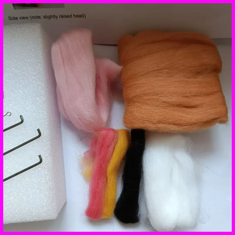 Shiba Inu needle felted wool kit merino wool to felting fiber for felting,felt for needle felting,fiber felt felting set