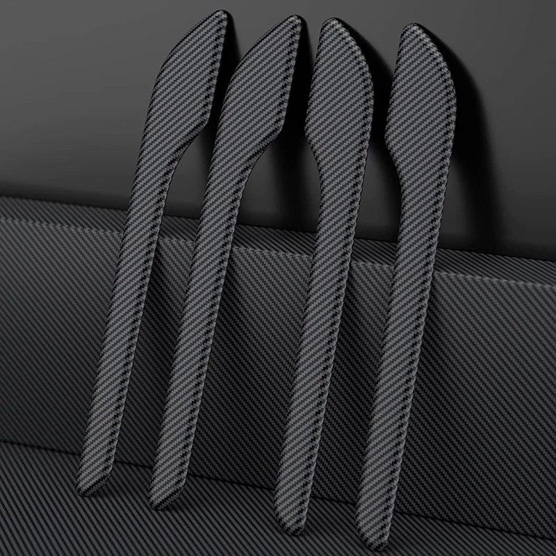 Tesla Modified Decorative Car Door Handle Sills Protection Kit Carbon Fiber  Cover - Tesla Model 3 & Model Y (4 Pieces Set) 