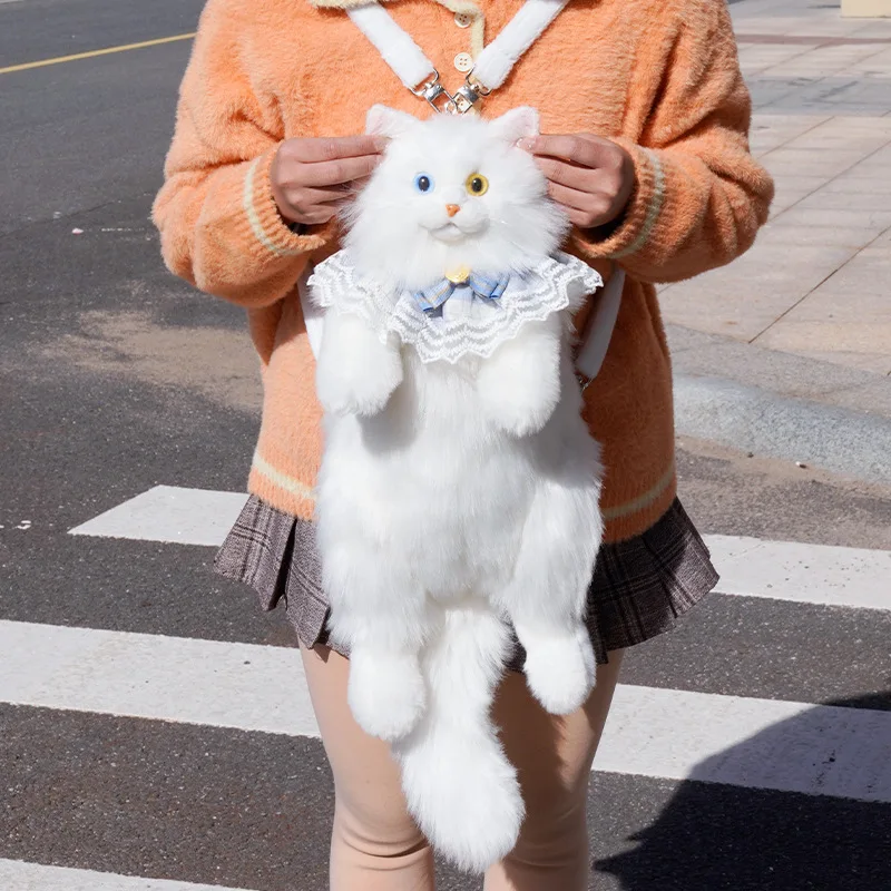 سوبر لطيف العصرية الأزياء الأبيض القط حقيبة أفخم ف...