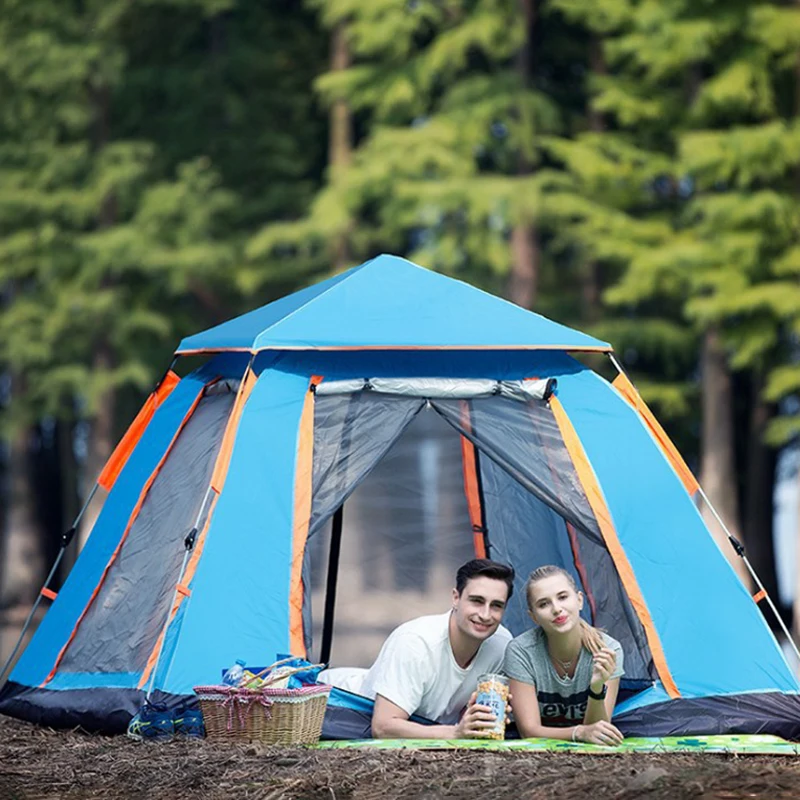 

Quick-opening Tent Outdoor Camping Quick-opening Four-sided Tent 3-4 people Beach Thickened Rainproof 2 People Hiking