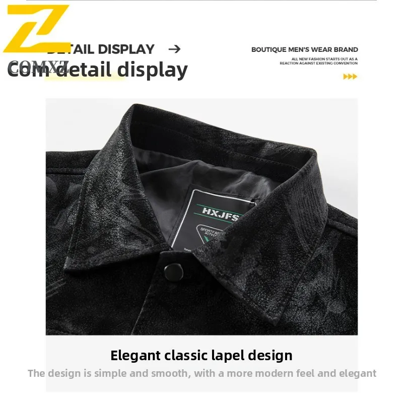 EIAO Spring Autumn Men's Suede Leather Jacket Versatile Casual Lapel Coat Business Trendy Korean Style Sports Outerwear New 2025