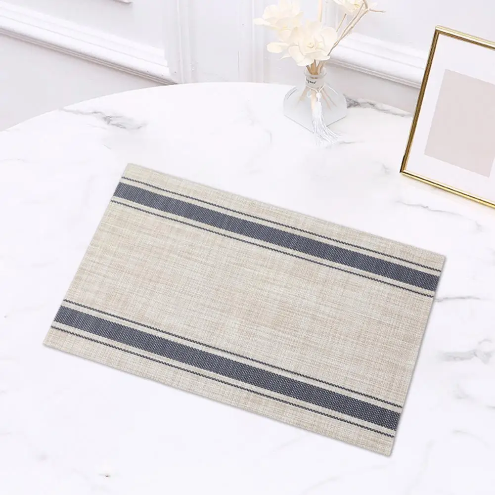 

Stylish Table Mats Stylish Striped Pattern Placemat Set for Home Kitchen Waterproof Heat-resistant Table Mats for Protection