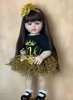 BZDOLL Lifelike 55 CM Soft Silicone Reborn Baby Realistic Girl Doll 22 Inch Princess Toddler Art Bebe Birthday Gifts for Child 1