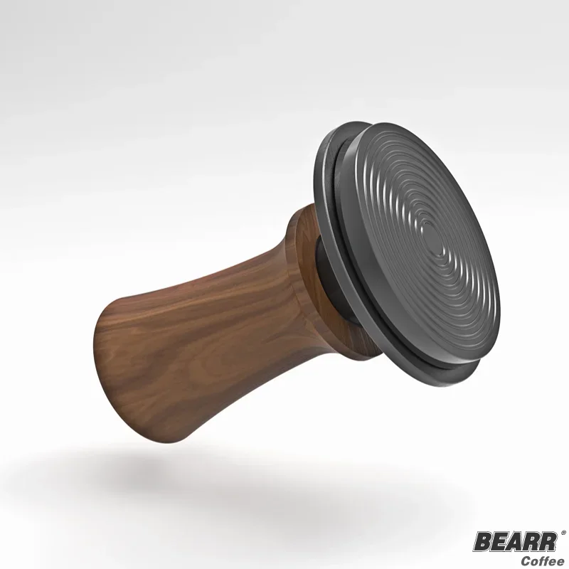 BEARR Coffee Tamper Double Spring Coffee Powder Walnut Handle Constant Pressure SpringCoffeeTamper 51/53/53.7/58.35 Barista Tool