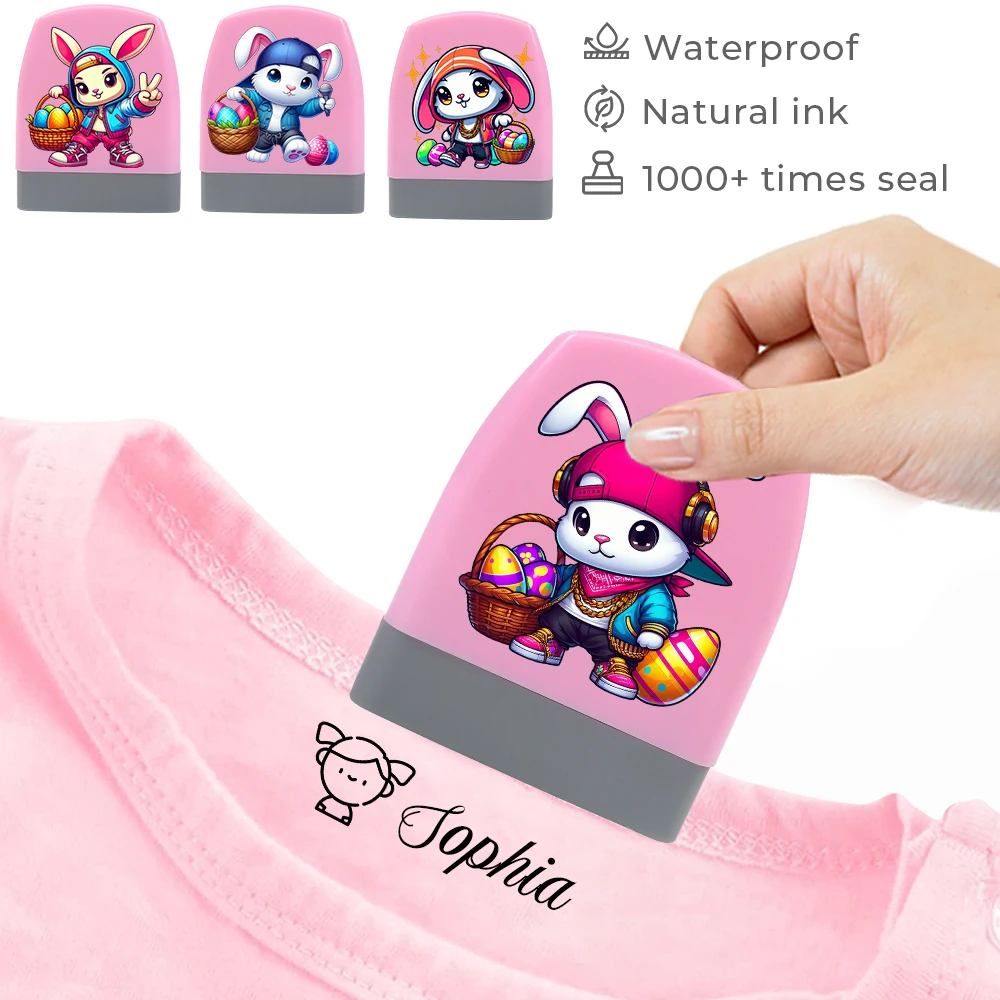 

Easter Rock Bunny Personalized Name Stamps Are Suitable For Custom Clothes For Kids Sello Logotipo Personalizado