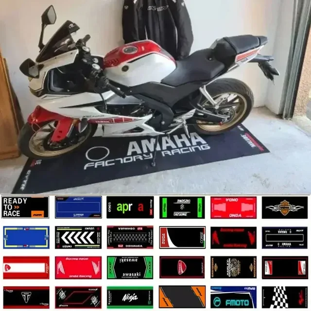 Super Soft Crystal Velvet Motorcycle Display Carpet Work Floor Garage Racing Electric Vehicle Mat Entrance Doormat Bedroom Rug
