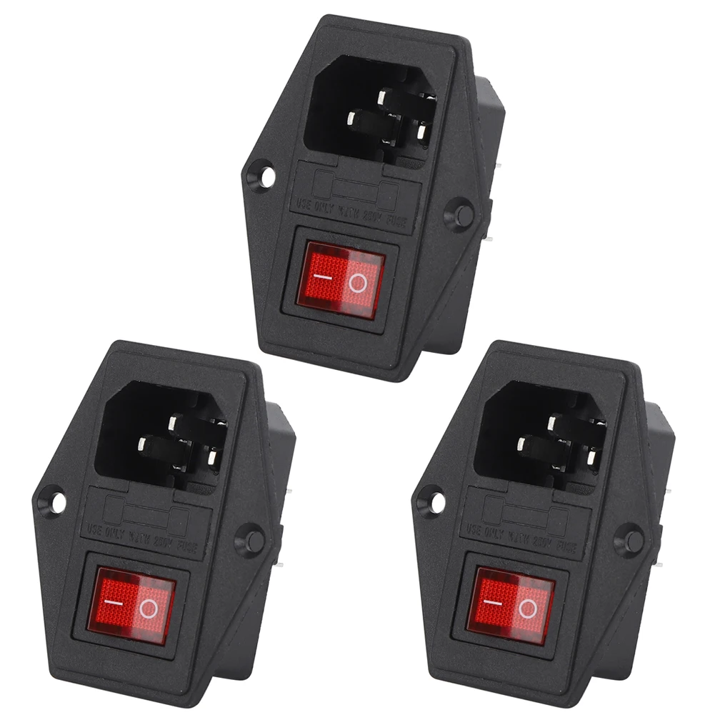 IEC C14 Non Filtrato Ingresso Rosso 1 Palo Neon Interruttore Fuso Montaggio 250V