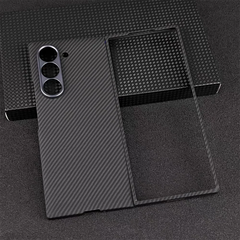 Nueva funda de fibra de aramida para Samsung Z Fold 6, funda ultradelgada y ligera, carcasa de metal de fibra de carbono para Z Fold 5 6