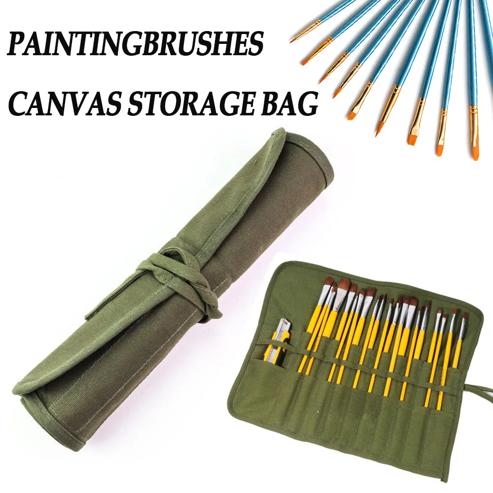 Canvas Watercolour Brush Storage Bag 22 Slots