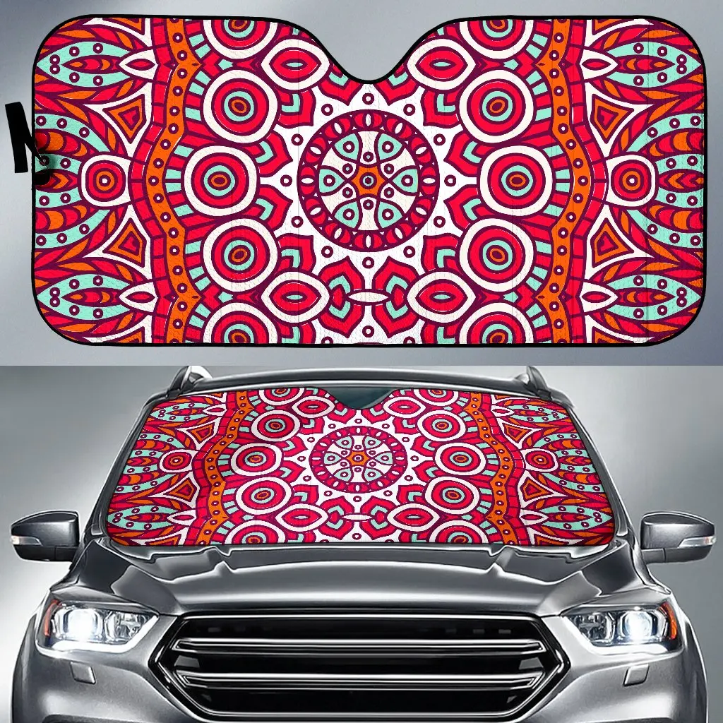 

Vintage Indian Mandala Print Car Sun Shade