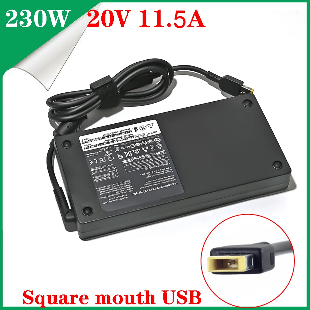 Adattatore Per Caricabatterie Per Laptop Ca Con Pin Usb 20V 11.5A 230W Per Lenovo Legion Y740 Y920 Y540 P50 P70 P71 P72 P73 Y7000P Y9000K A940 00 Hm62