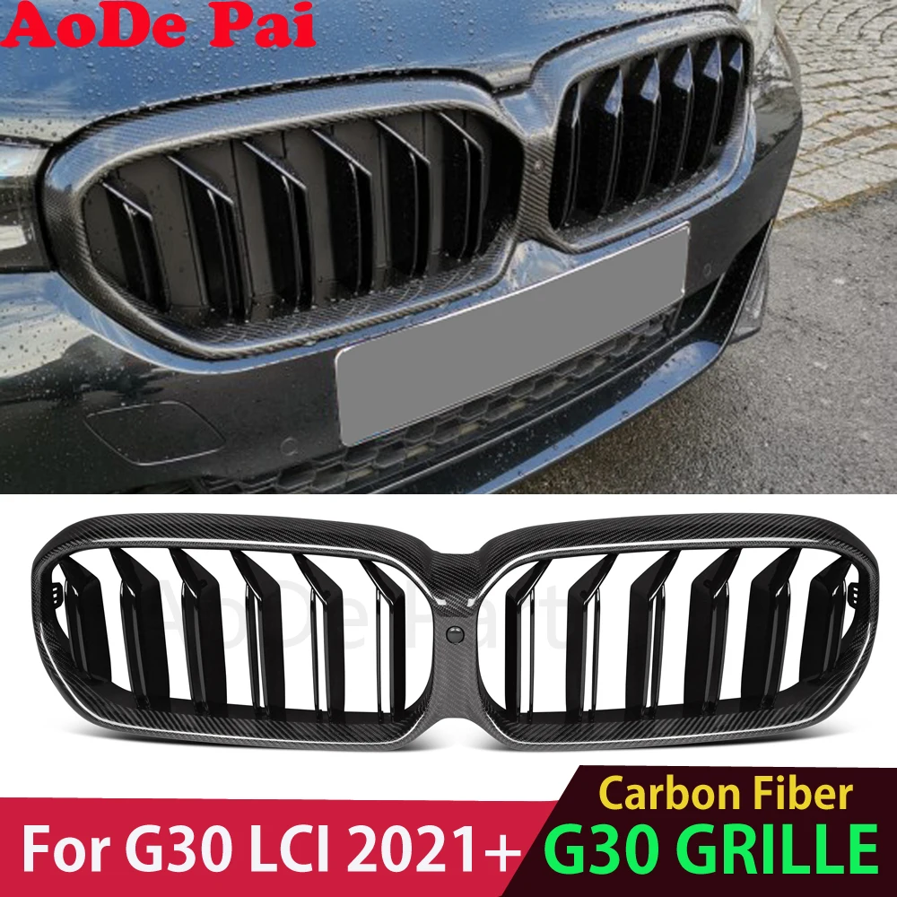 

M5 F90 Carbon Fiber Front Grille Grill for BMW 5 Series G30 G31 LCI 2021 2022 4 Door Sedan 540i 530i