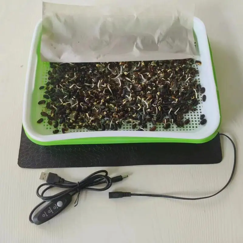 Plant Heat Mat PVC Leather Plant Warming Mat Indoor 8.5W 45-50 USB Warm Hydroponics Heating Pad For Indoor Plants Reptiles 3 planting mat seedling heat mat