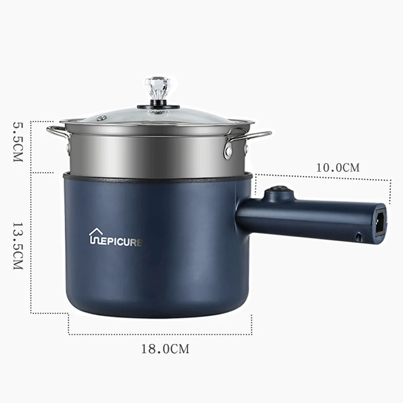  Mini Cooker, Electric Cooking Pot 1.5L Coated Anti Scald Handle  Clear Lid Multifunction Electric Cooker for Home Dormitory (Purple Double  Layer): Home & Kitchen