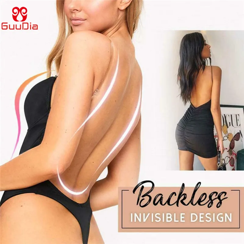 GUUDIA Women Bodysuit Body Shaper Backless Seamless Thong Shapewear Push Up Shapers Slimming Corset Build In Cup Open Crotch